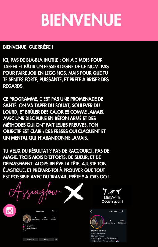 Booty Programme x Assia glow -En français